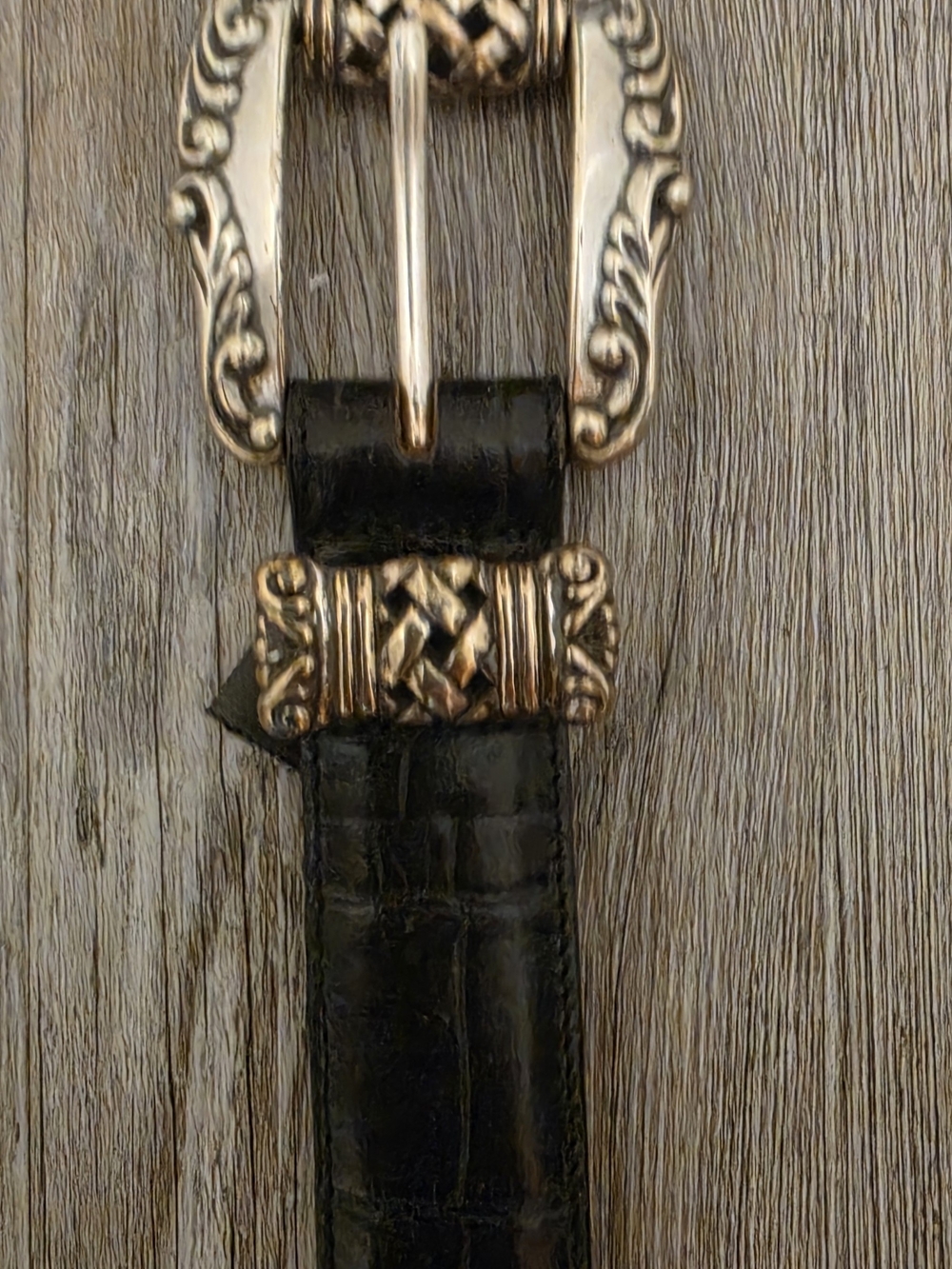 Brighton Black Leather Belt with Decorative Silver Buckle